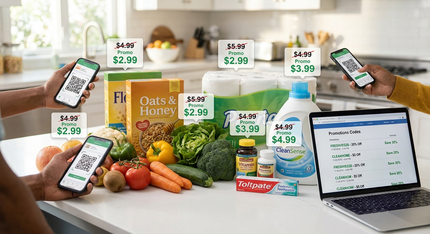 Today’s Best Grocery & Everyday Essentials Promo Codes: Real, Verified Deals For Food, Household And Pharmacy Staples
